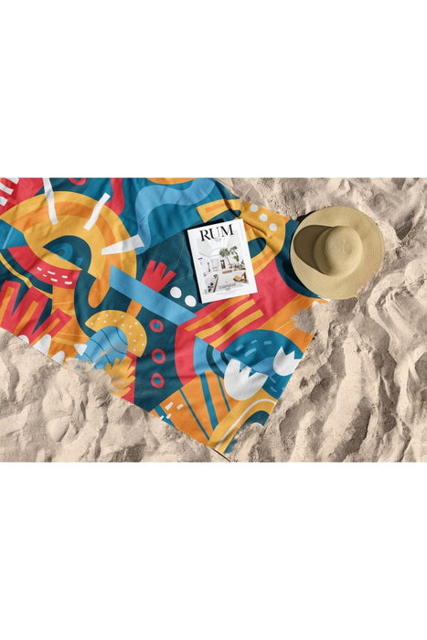 Mjölnir 90 Toalla de Playa Multicolor 90 x 150 cm de Microfilamento de Poliéster y Poliamida